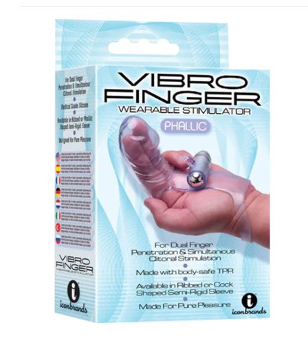 Vibrofinger Phallic Finger Massager Purple