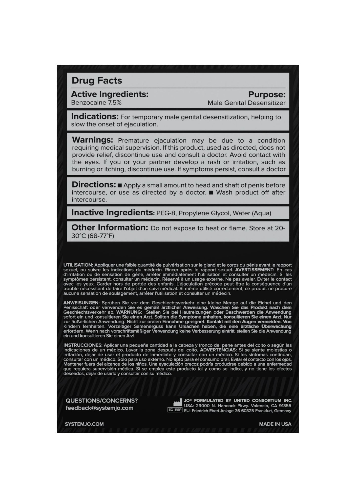 Jo Prolonger Desensitizing Spray 4oz.
