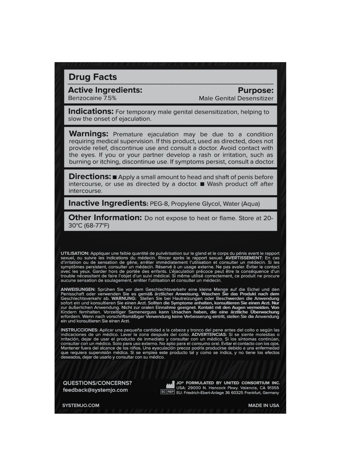 Jo Prolonger Desensitizing Spray 4oz.