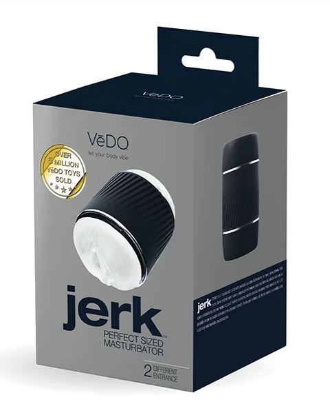 Vedo Jerk Masturbation Sleeve Black With Clear Sleeve