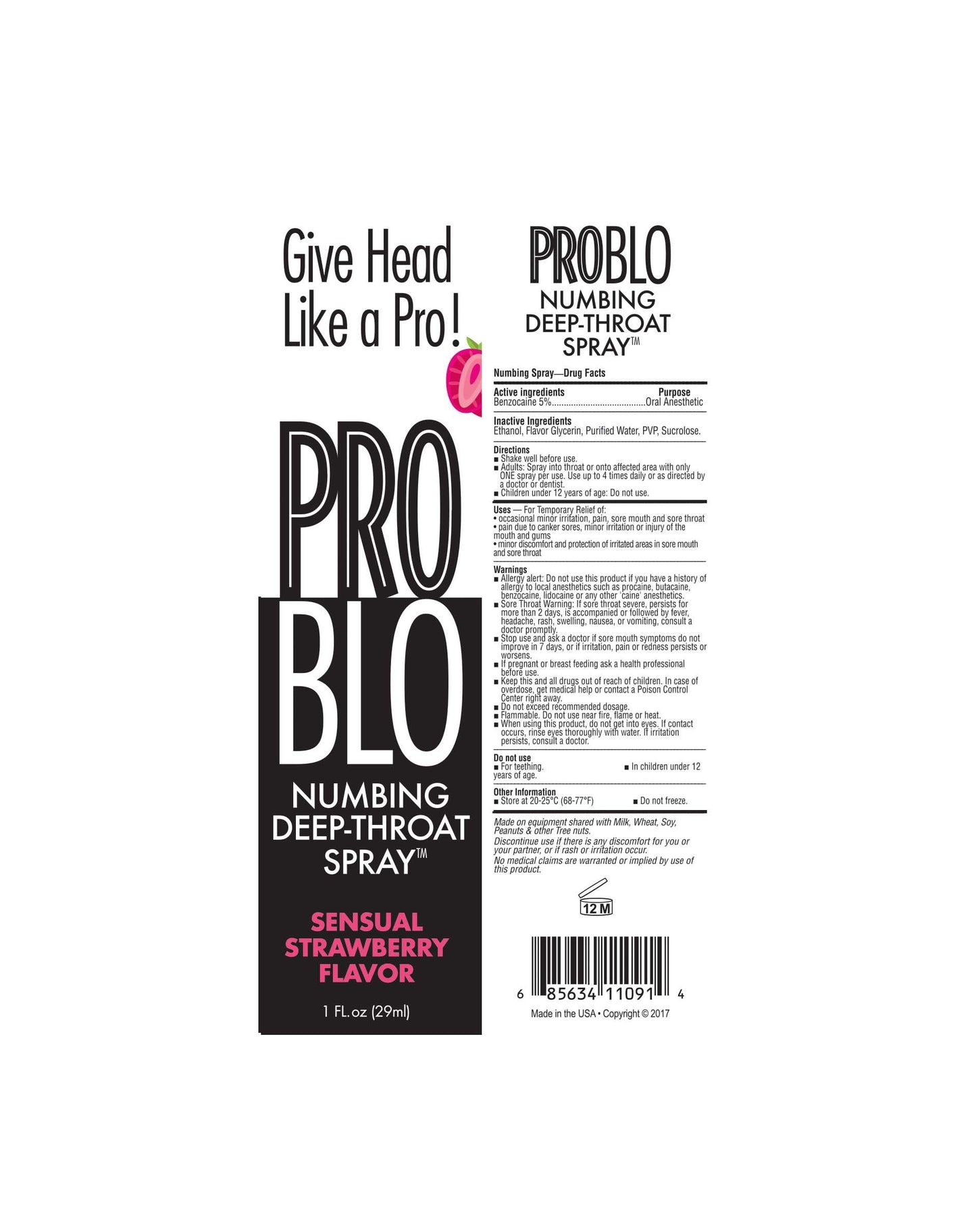 Pro Blo Numbing Spray Strawberry