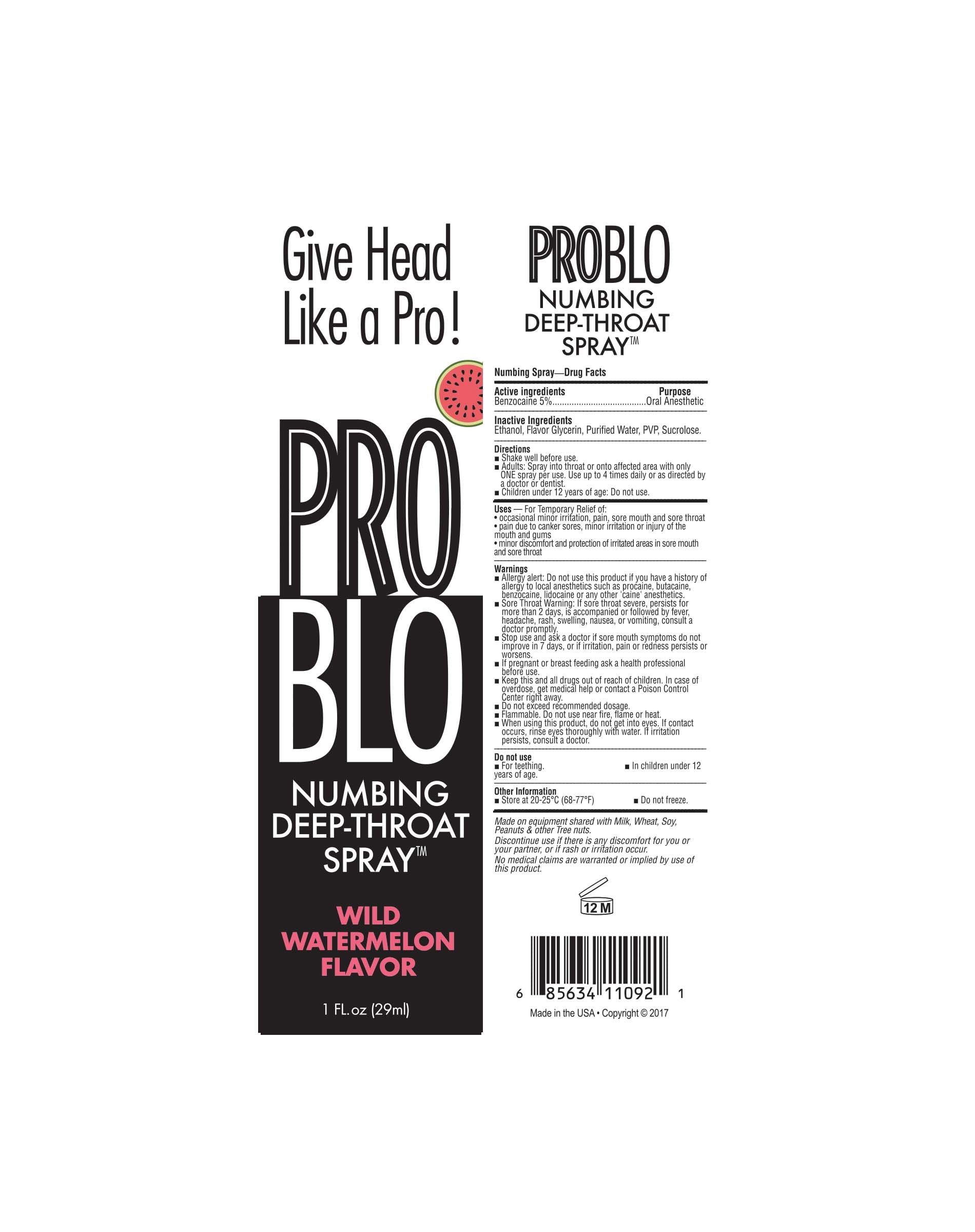 Pro Blo Numbing Spray Watermelon