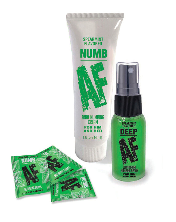 Numb Af Kit Gel, Spray, And Mints