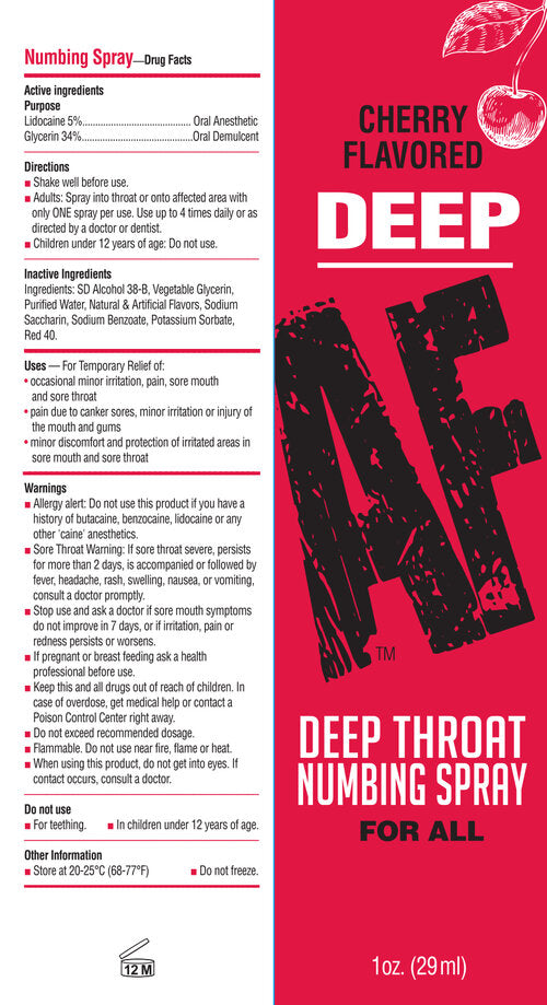 Deep AF Numbing Throat Spray Cherry