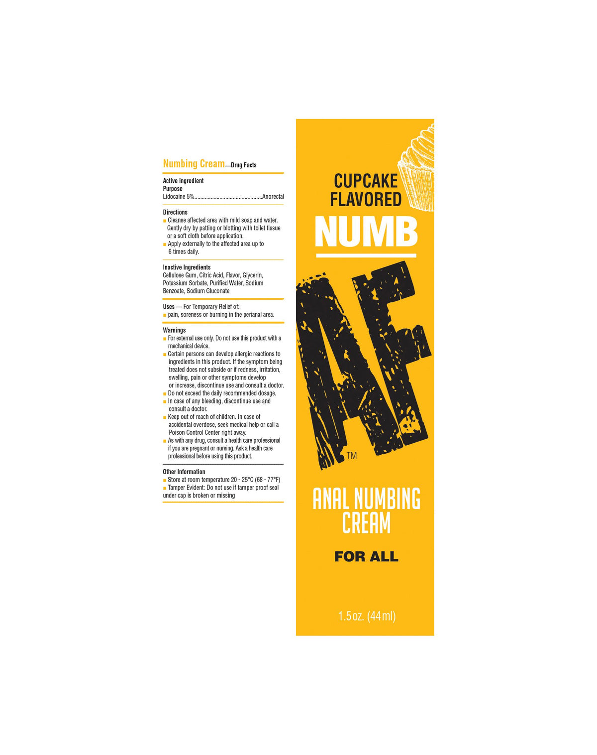 Numb Af Anal Cream Cupcake