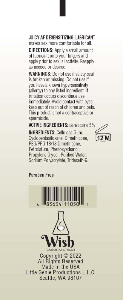 Af Desensitizing Gel Lubricant 2oz