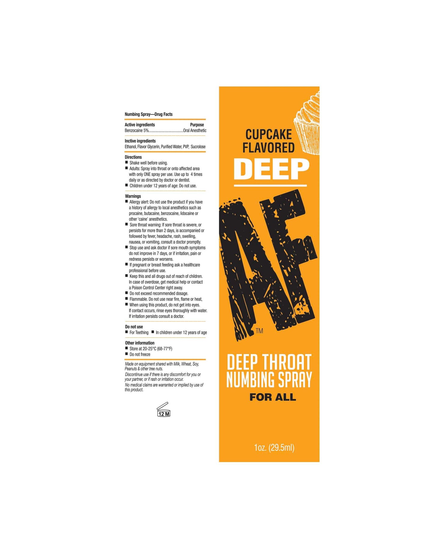 Deep Af Deep Throat Spray Cupcake 1 Oz.