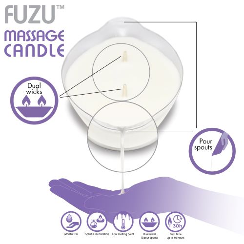 Fuzu Massage Candle Lavender Mist White 4 Oz.