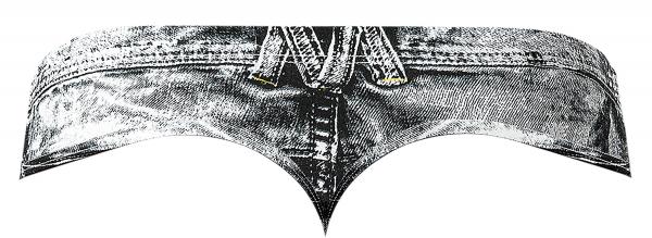 Male Power Dirty Denim Thong Denim Print L/xl