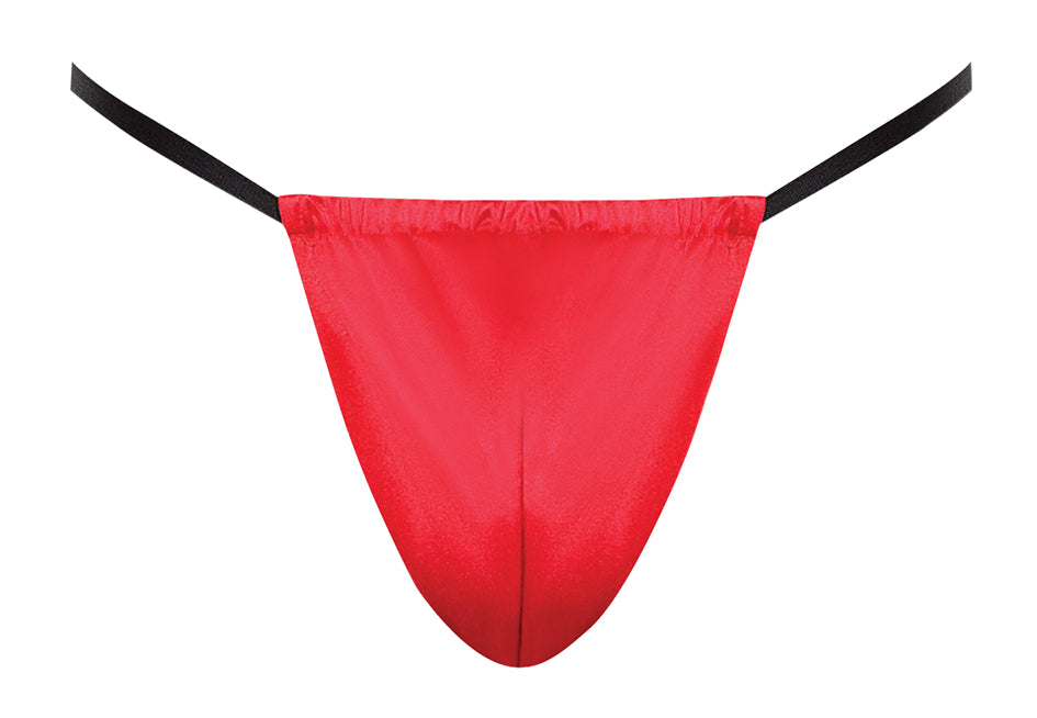 Male Power Posing Strap Satin Lycra Red O/S