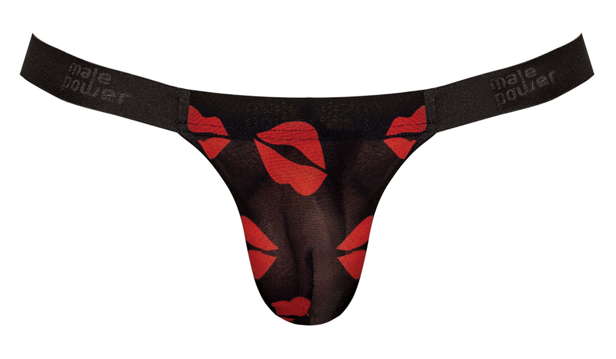 Male Power Kiss Me Micro Thong V Sheer Lips S/m