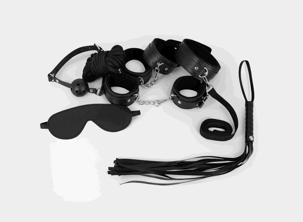 Male Power Leather 7-pack Lite Bondage Set Black