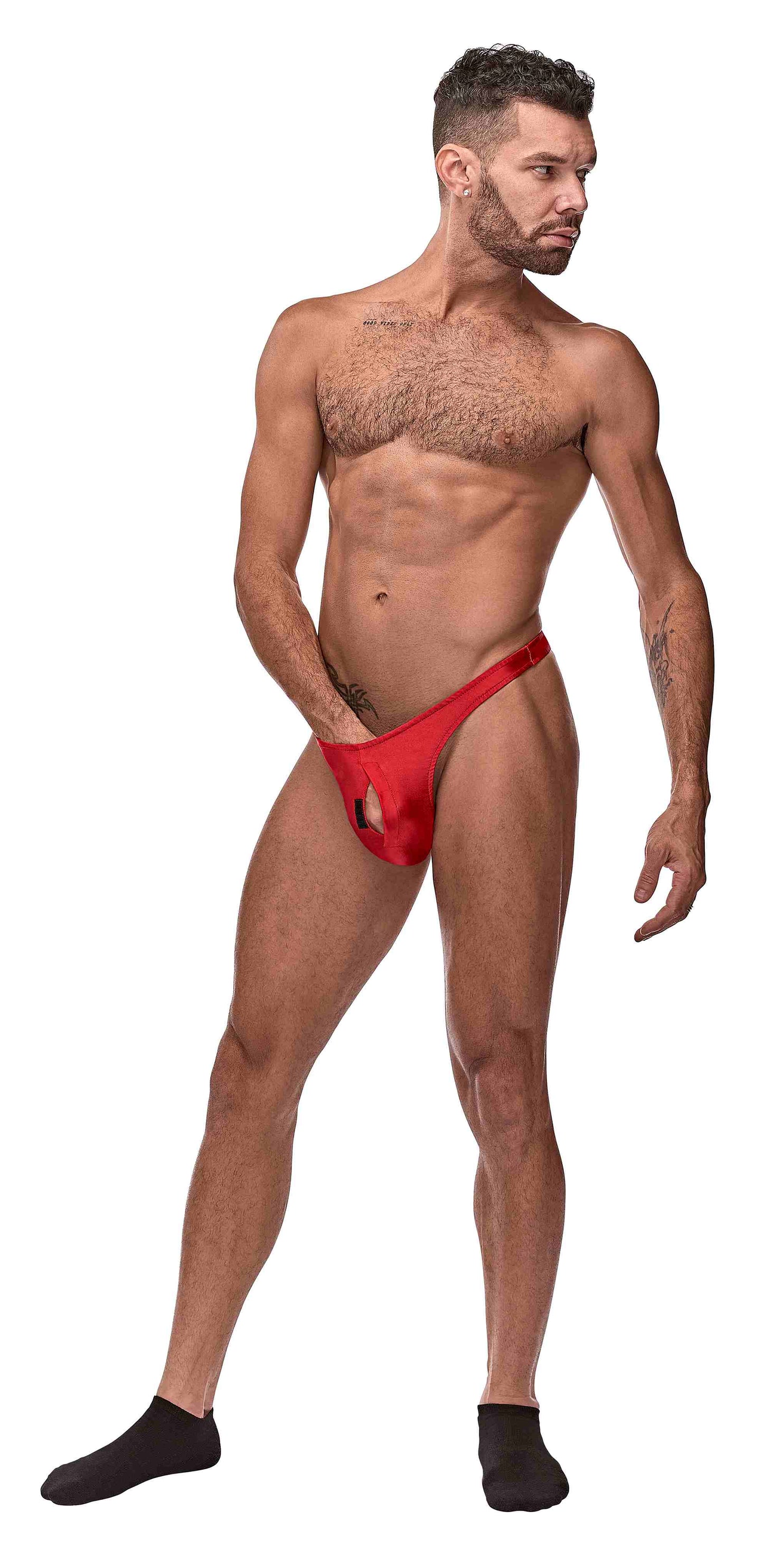 Pull Tab Thong Red