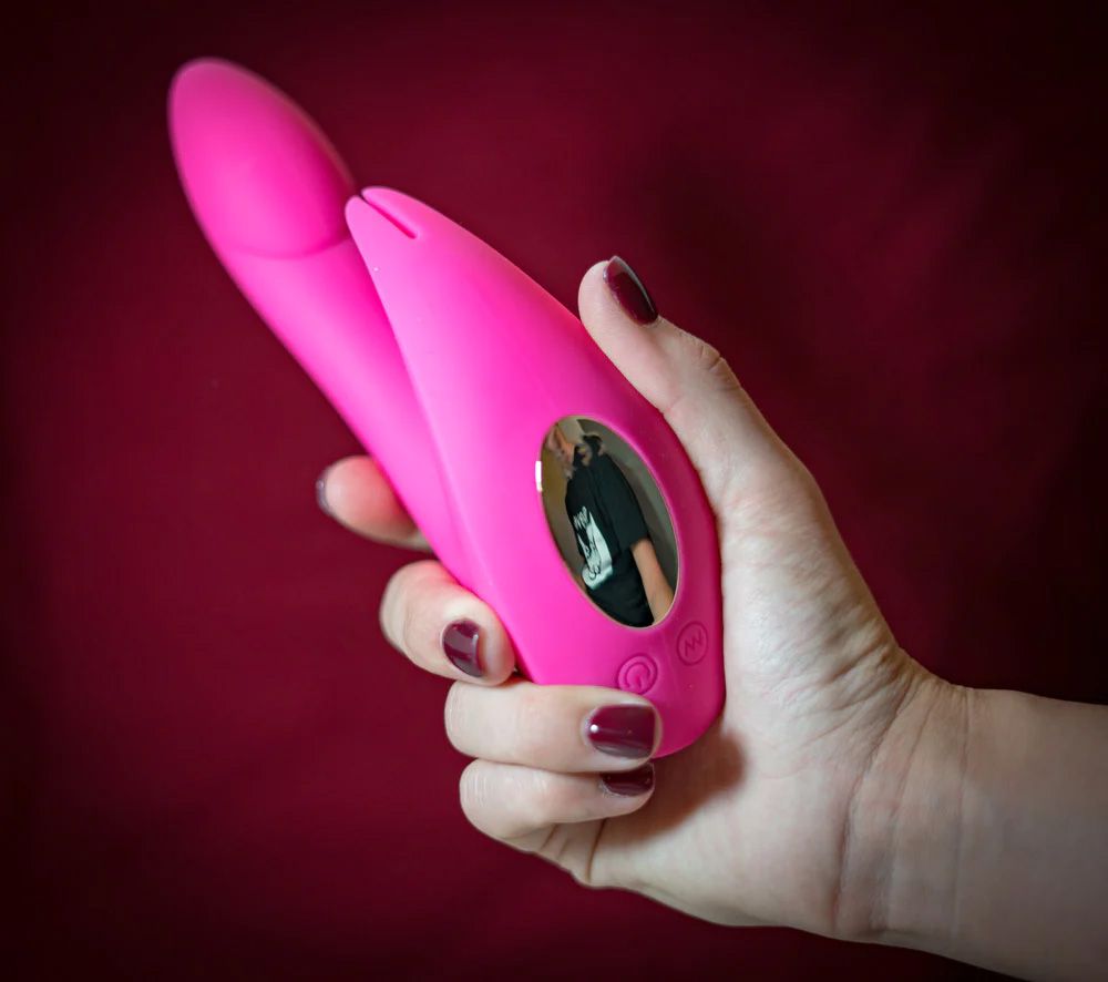 Rechargeable Silicone Rabbit Massager Leah Neon Pink