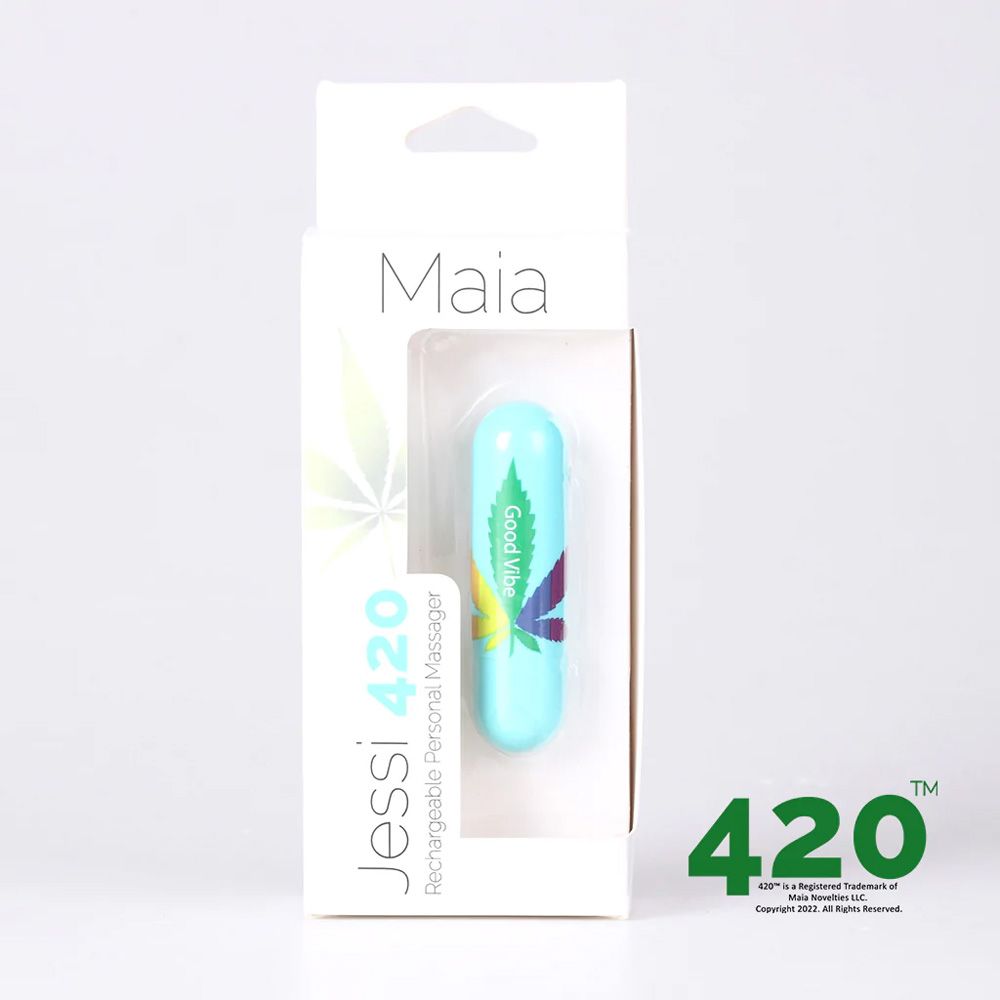 Jessi 420 10 Function Mini Bullet Vibrator Teal