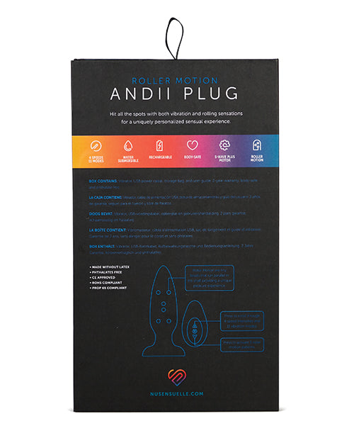 Sensuelle Andii Plug W/roller Ult Viol