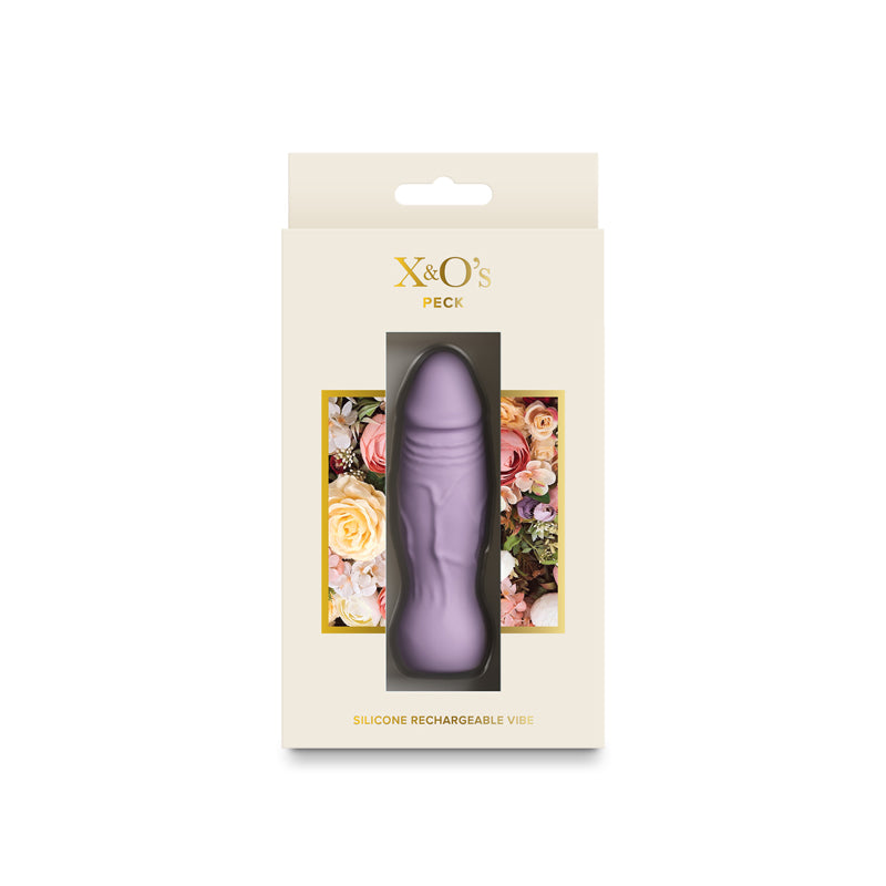 X & O's Peck Lavender Silicone Rechargeable Vibe