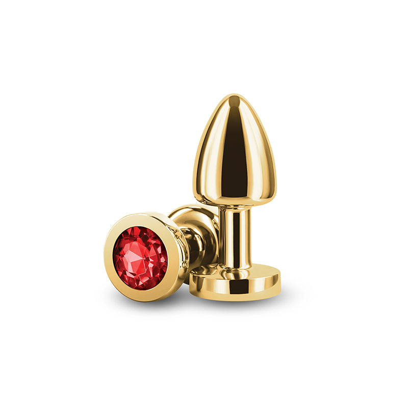 Rear Assets Petite Metal Anal Plug Gold/red