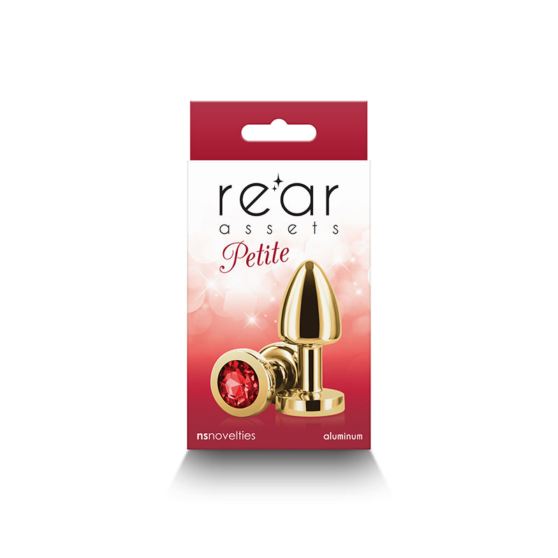 Rear Assets Petite Metal Anal Plug Gold/red