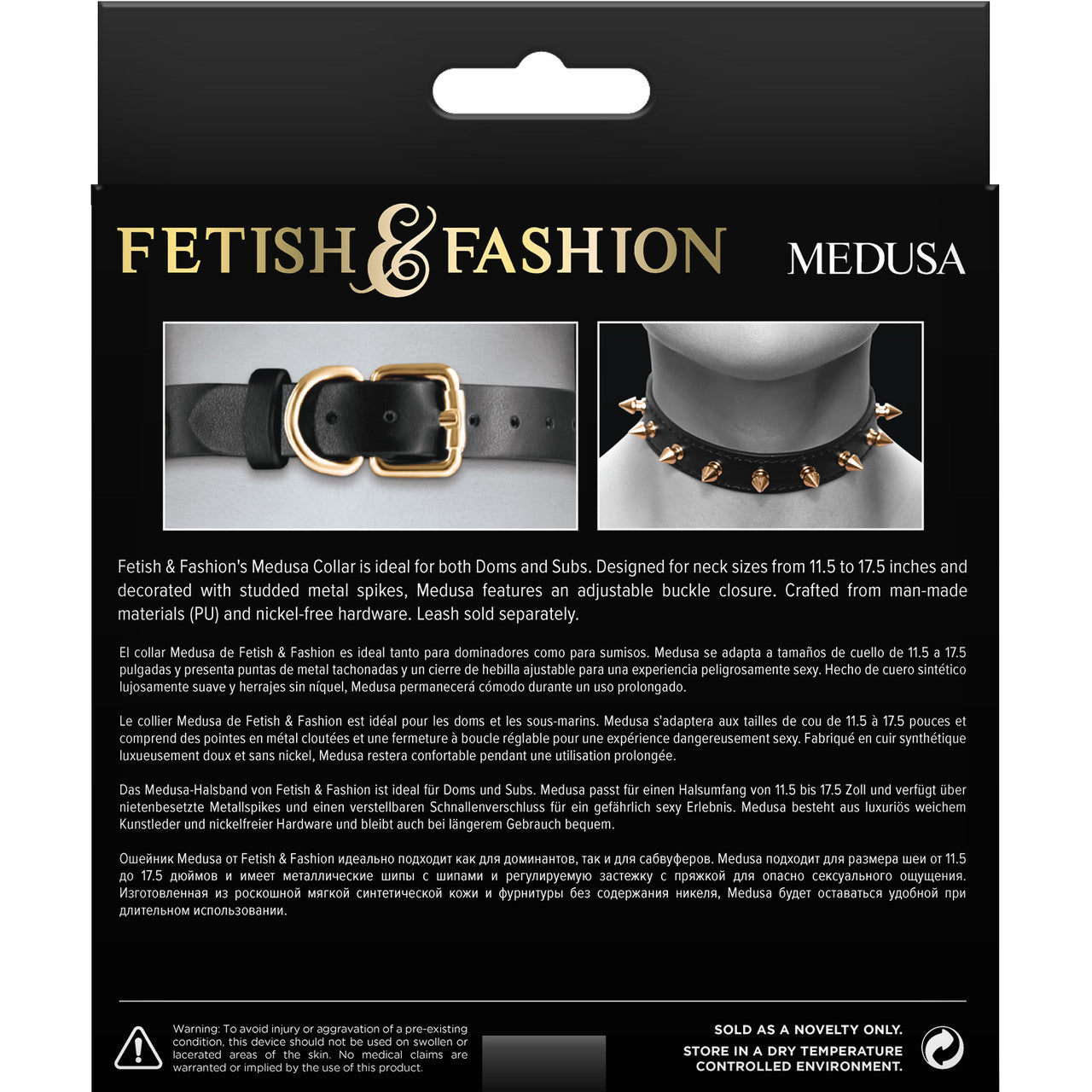 Fetish Fashion Medusa Collar Blk/gld