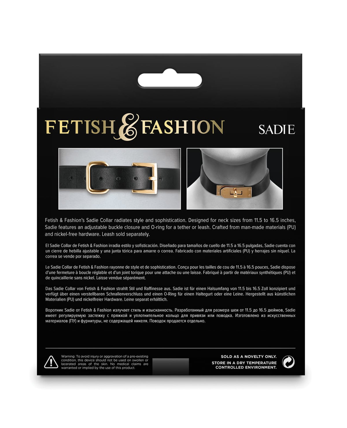 Fetish Fashion Sadie Collar Blk/gld