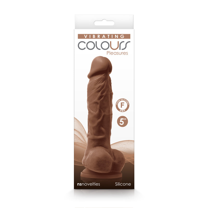Colours Pleasures Vibrating 5" Dildo - Brown
