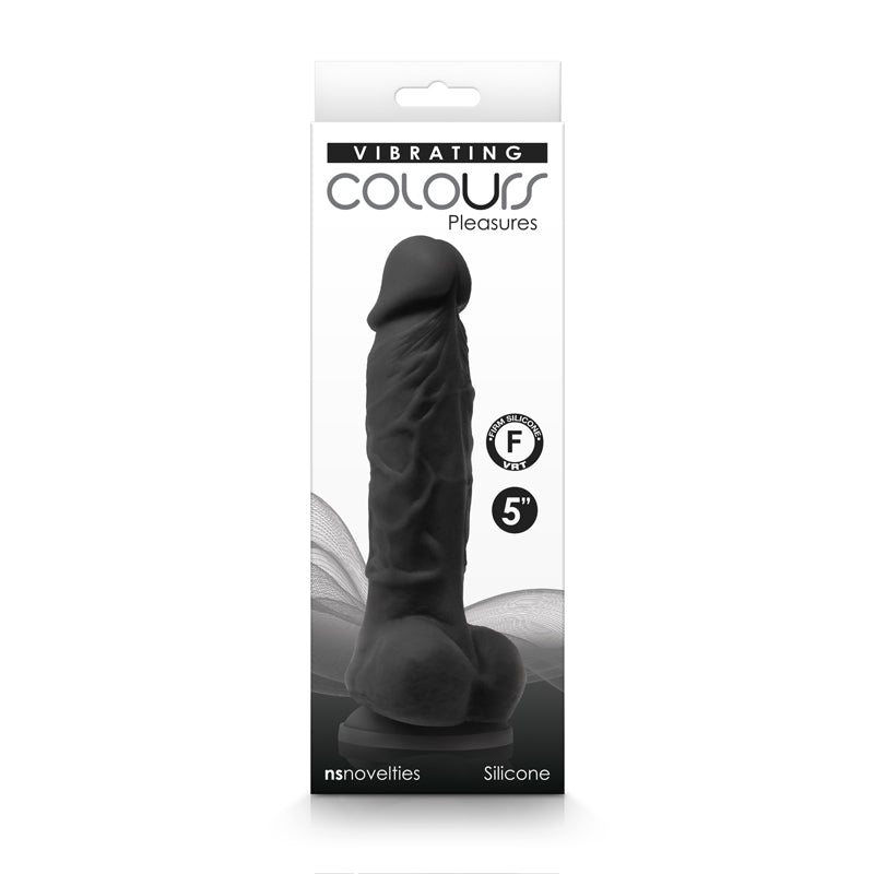 Colours Pleasures Vibrating 5" Dildo - Black