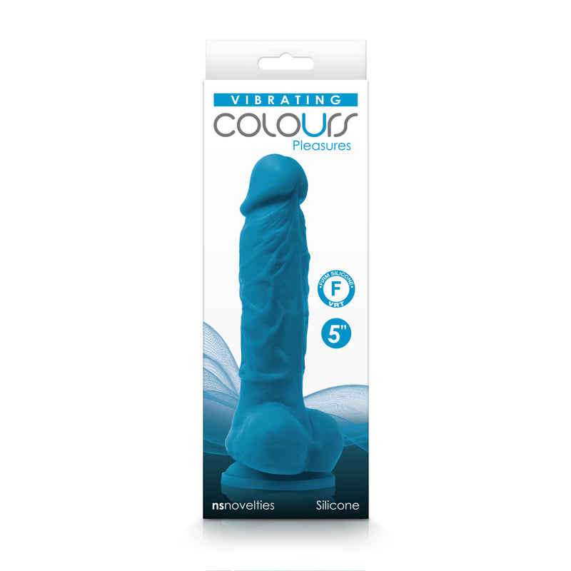 Colours Pleasures Vibrating 5" Dildo - Blue