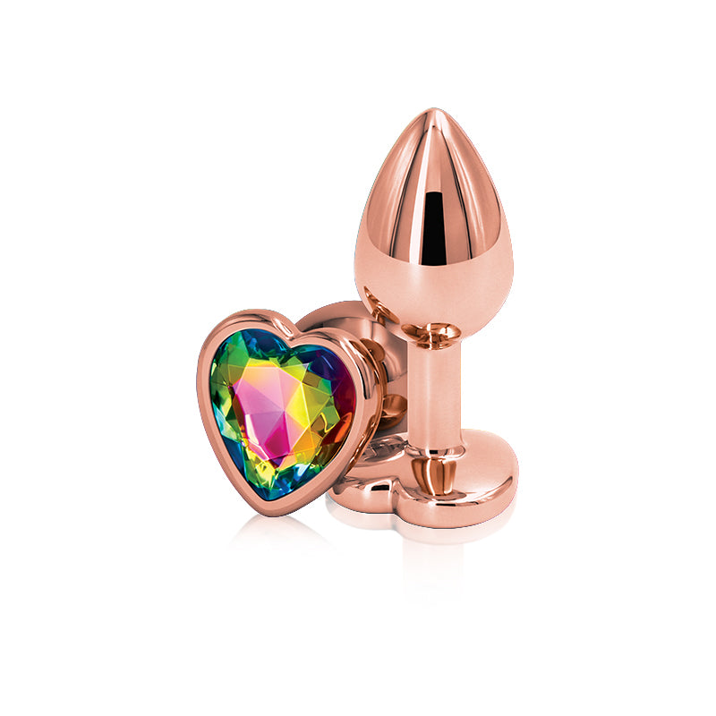 Rear Assets Rose Gold Heart Small - Rainbow