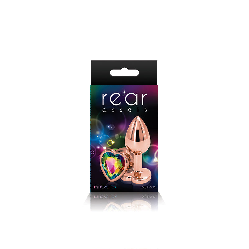 Rear Assets Rose Gold Heart Small - Rainbow