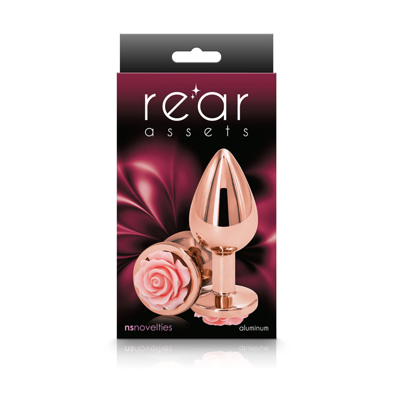 Rear Assets Rose Anal Plug - Medium - Pink