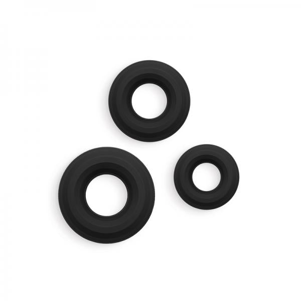 Renegade Fireman Rings 3-piece Cock Ring Kit Black
