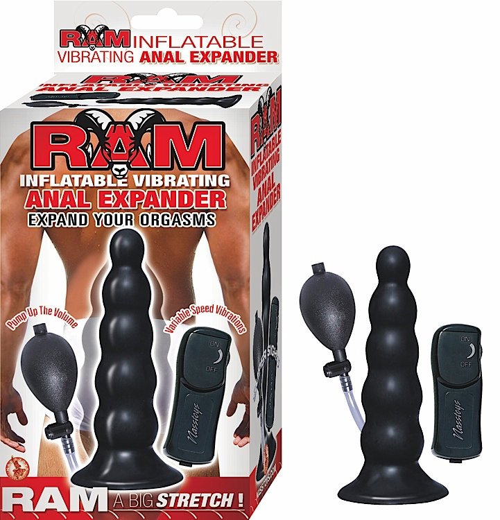 Ram Inflatable Vibrating Anal Expander Black