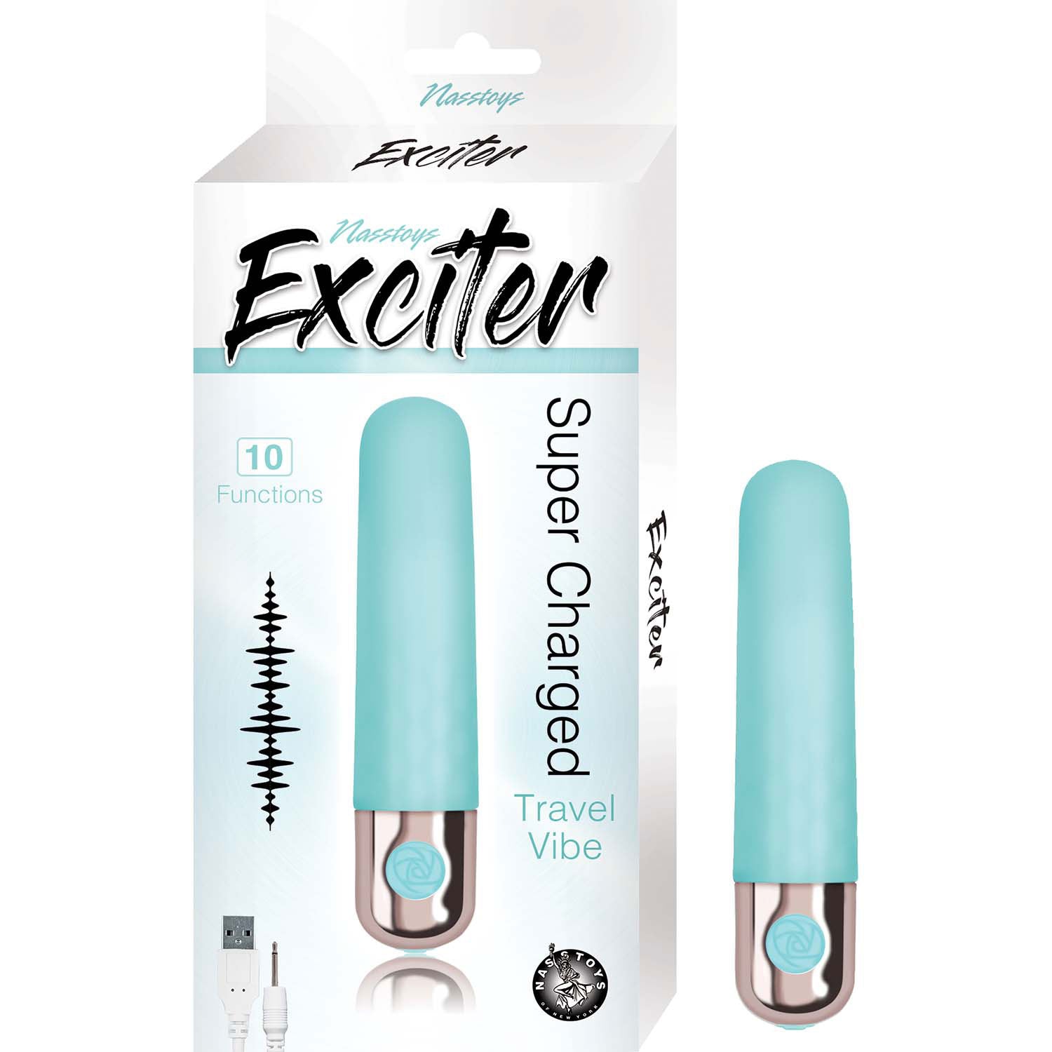 Exciter Travel Vibe Rechargeable Silicone Aqua