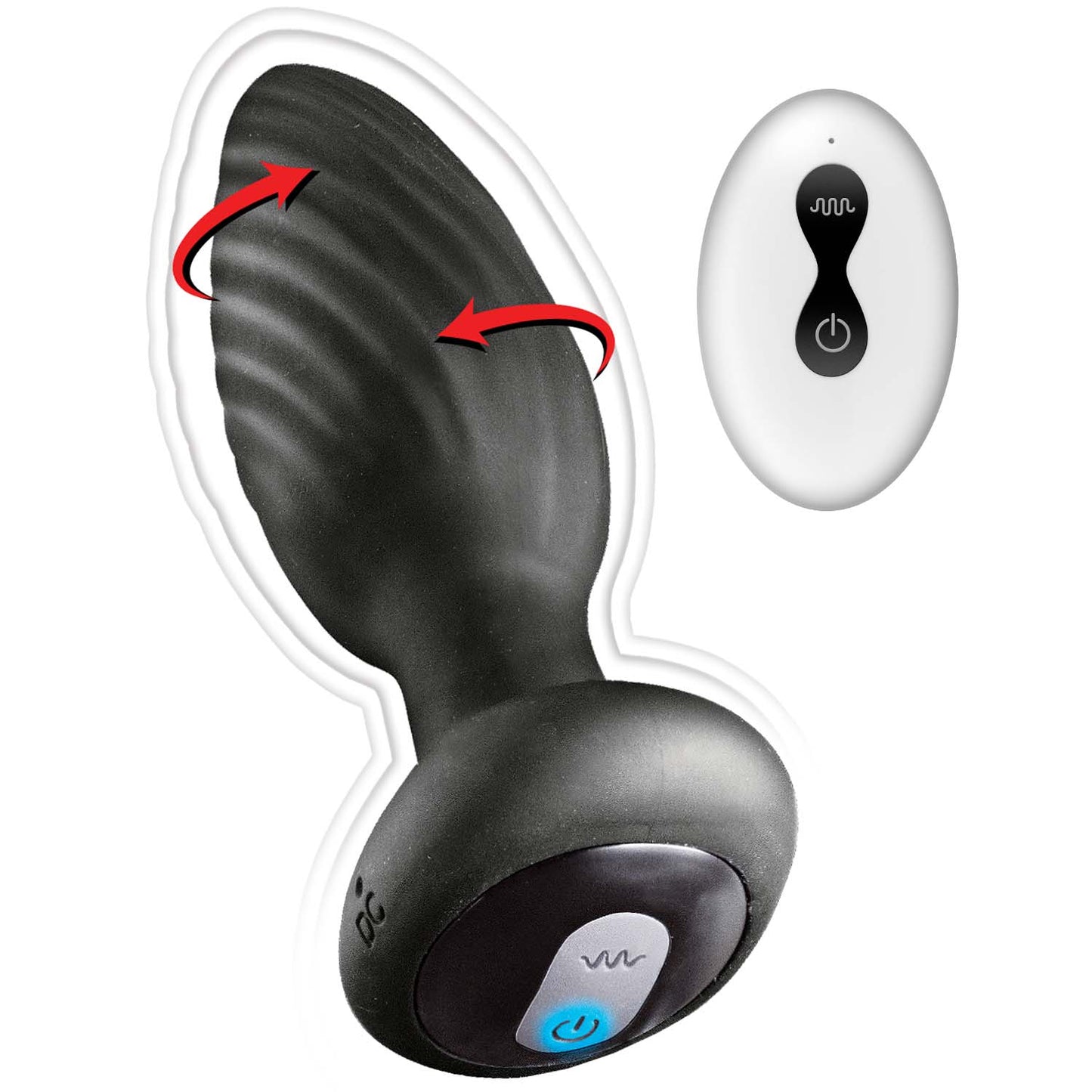 Ass-sation Remote Vibrating And Rotating Anal Plug Black