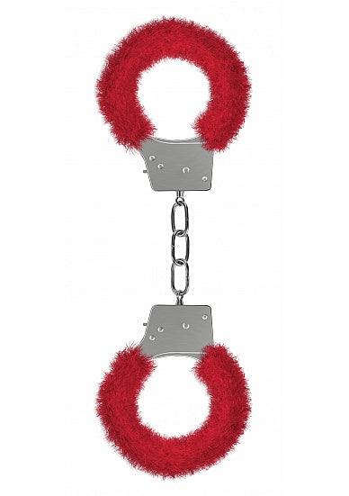 Shots Ouch Beginner's Handcuffs Furry - Red