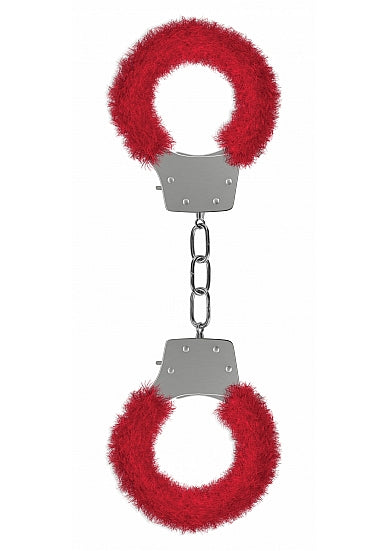 Ouch Furry Pleasure Handcuffs Red