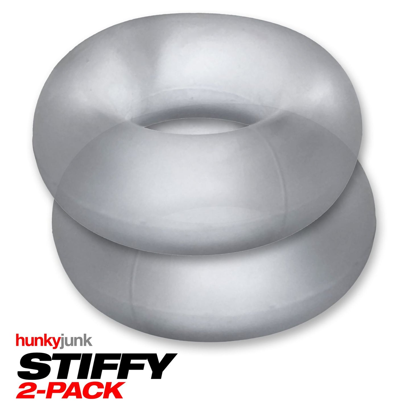 Oxballs Stiffy 2-pack Bulge Cockrings Silicone Tpr Clear Ice