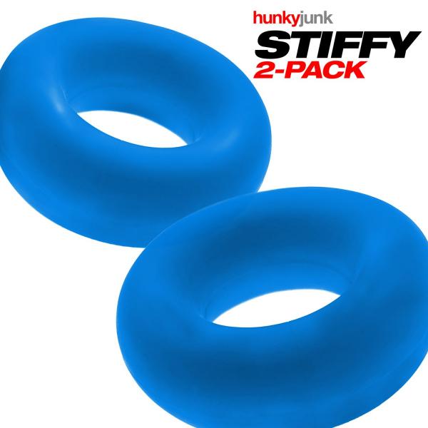 Oxballs Stiffy 2-pack Bulge Cockrings Silicone Tpr Teal Ice