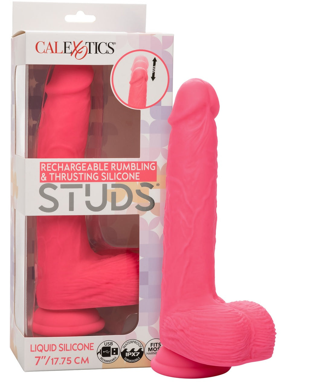Silicone Studs Rechargeable Rumbling & Thrusting Vibrator