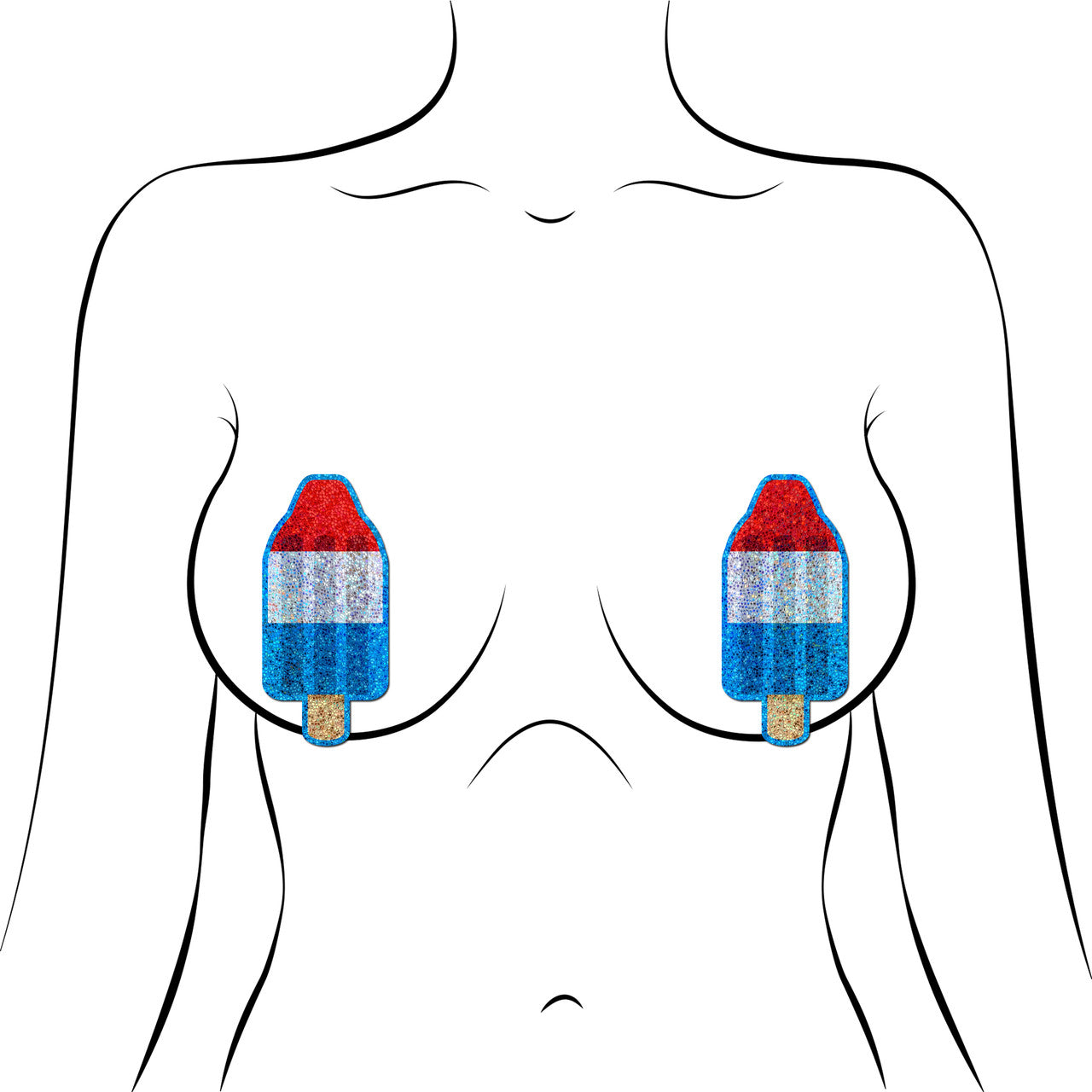 Pastease Premium Bomb Pop - Red/white/blue O/s