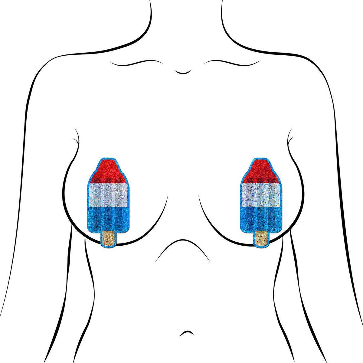 Pastease Premium Bomb Pop - Red/white/blue O/s