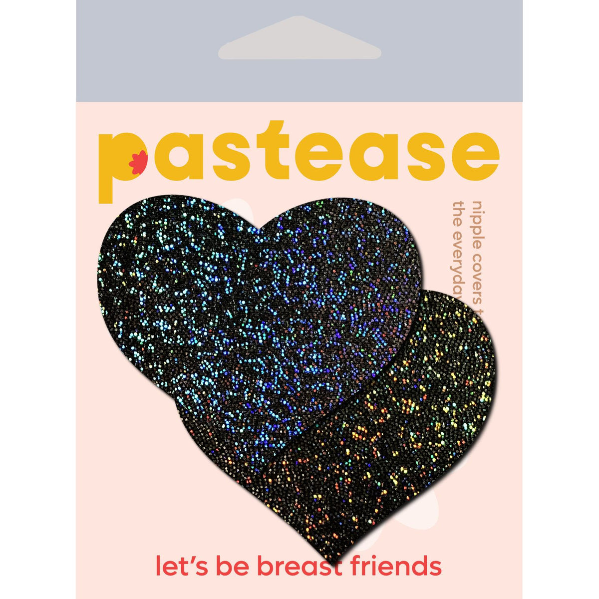 Pastease Glitter Heart Black Pasties