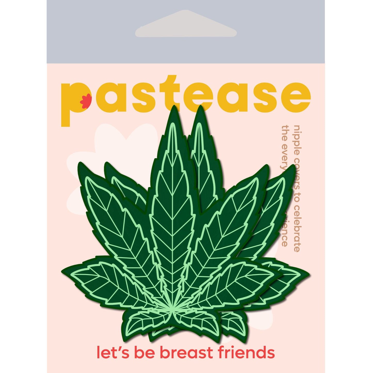 Pastease Glitter Marijuana Leaf Green Pasties O/S