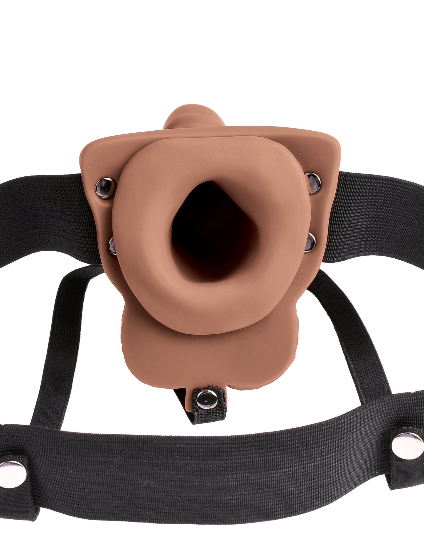 Fetish Fantasy 6in Hollow Rechargeable Strap-on With Balls, Tan