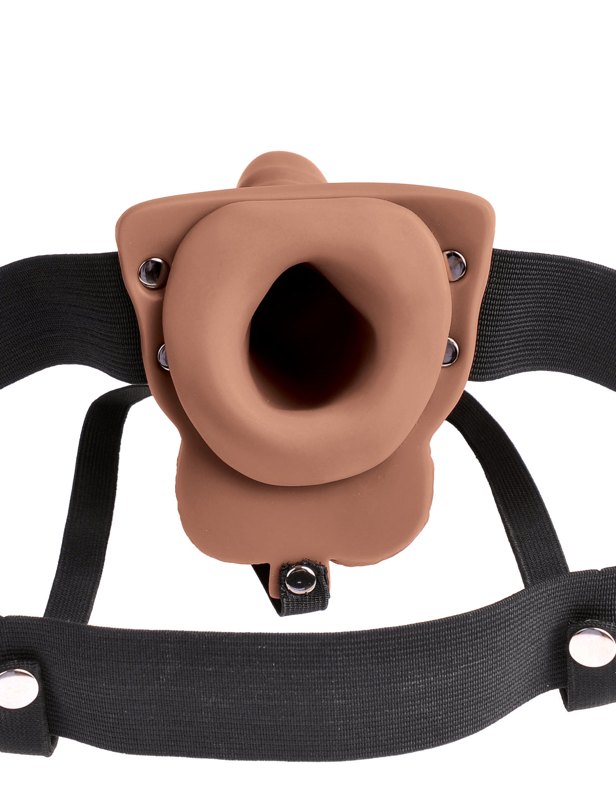 Fetish Fantasy 6in Hollow Rechargeable Strap-on With Balls, Tan
