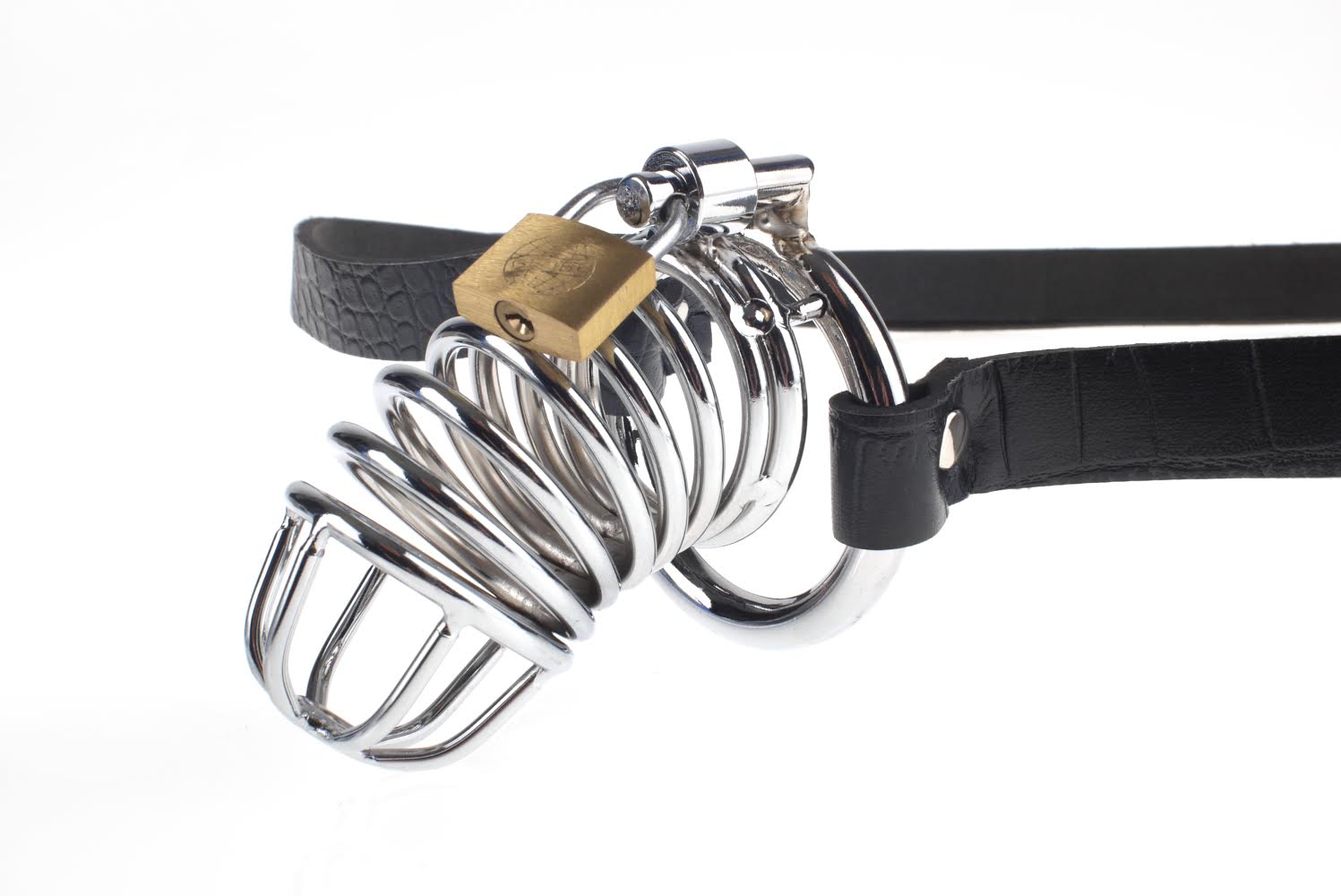 Chastity Belt with Lock Steel Black
