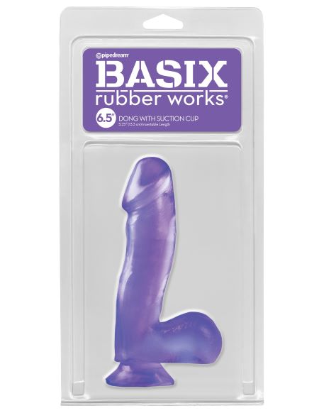 Basix Rubber Works 6.5 Dong w/Suction Cup - Purple