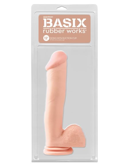 Basix Rubber Works 12 Dong w/Suction Cup - Flesh