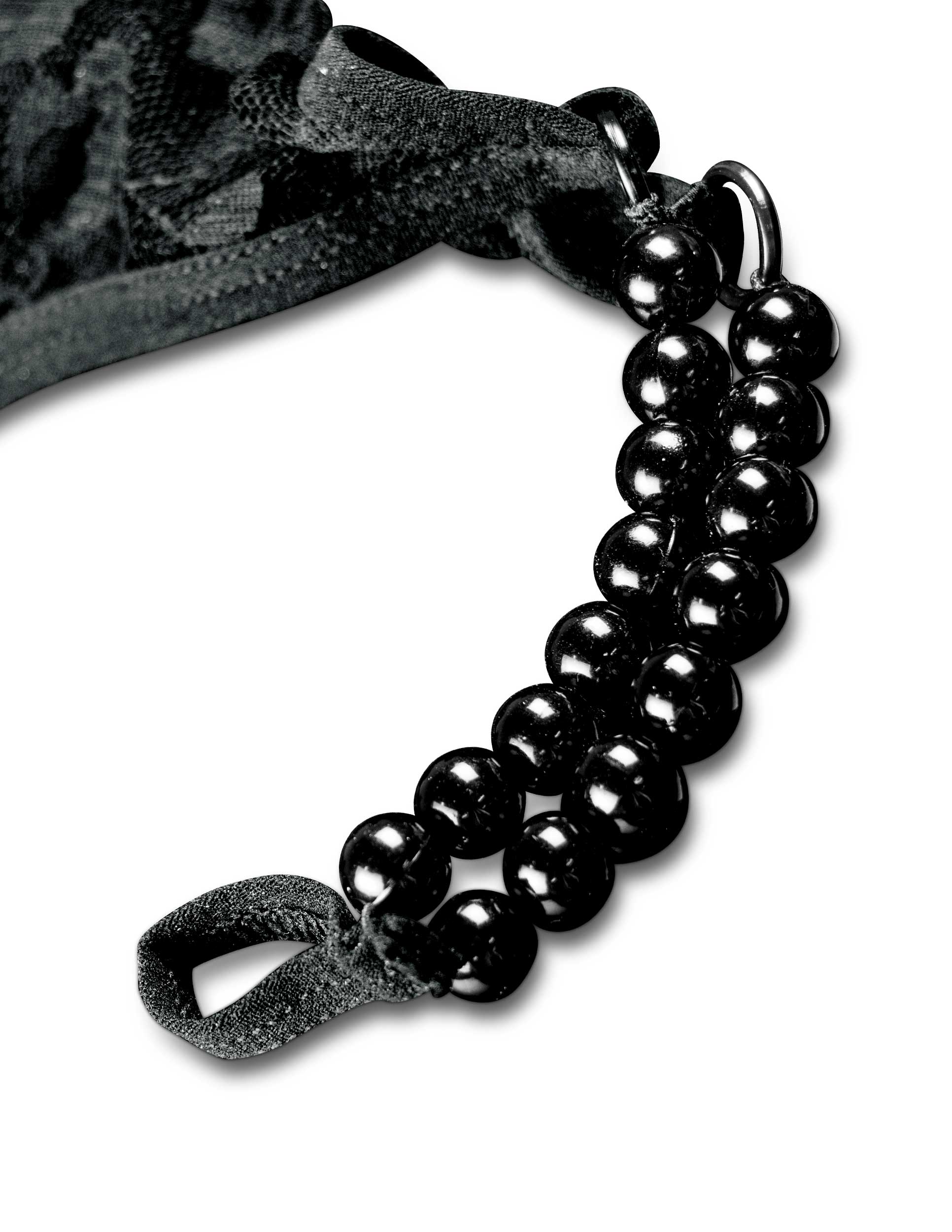 Hookup Crotchless Pleasure Pearls Black Fits Size Xl-xxl